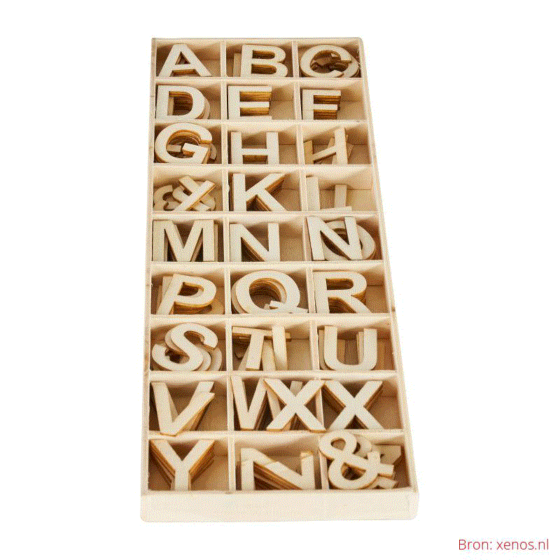 Impressie van houten letters variant 1